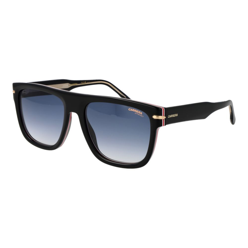 Carrera Men’s Sunglasses – Black Square Frame, Blue Gradient Lenses