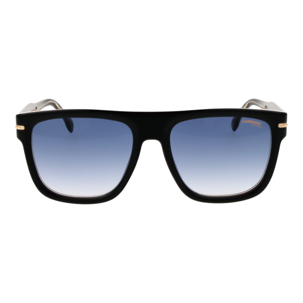 Carrera Men’s Sunglasses – Black Square Frame, Blue Gradient Lenses
