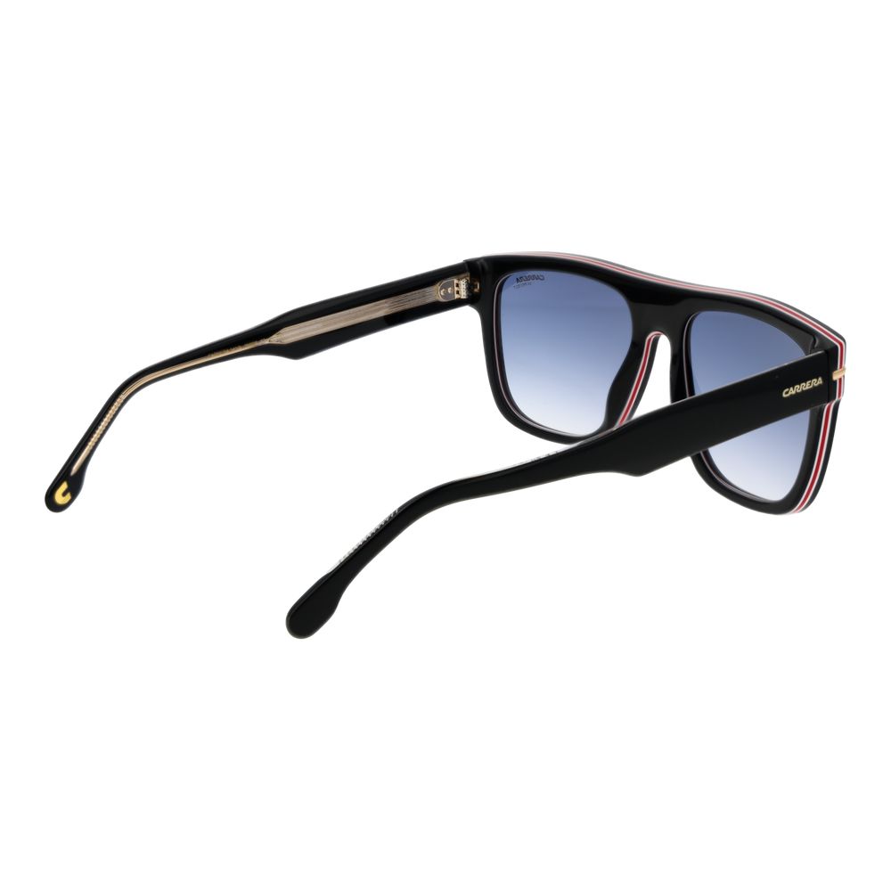 Carrera Men’s Sunglasses – Black Square Frame, Blue Gradient Lenses