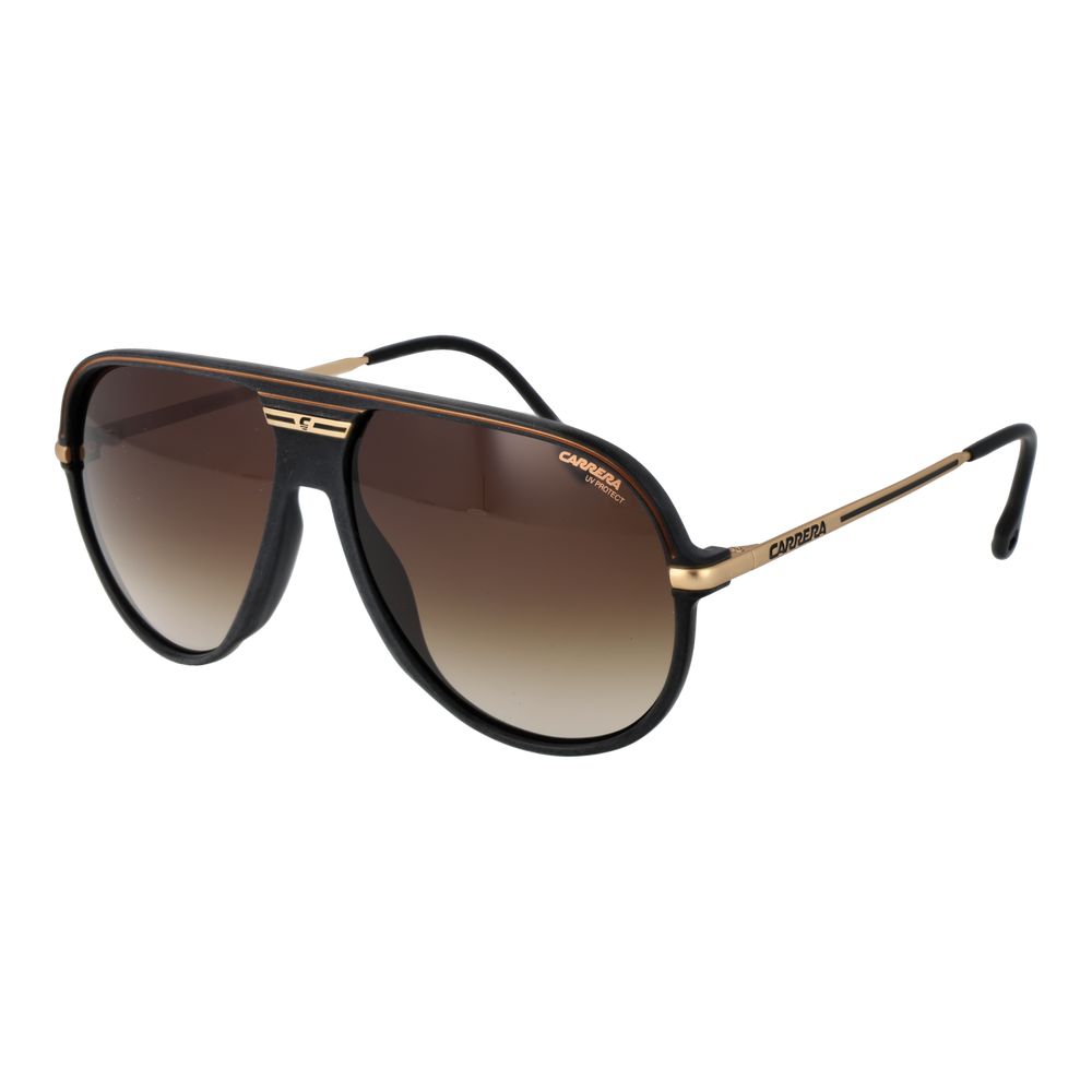 Carrera Men’s Sunglasses – Black Aviator Frame, Brown Lenses