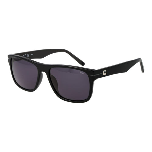 Fila Men’s Sunglasses – Black Square Frame, Grey Lenses