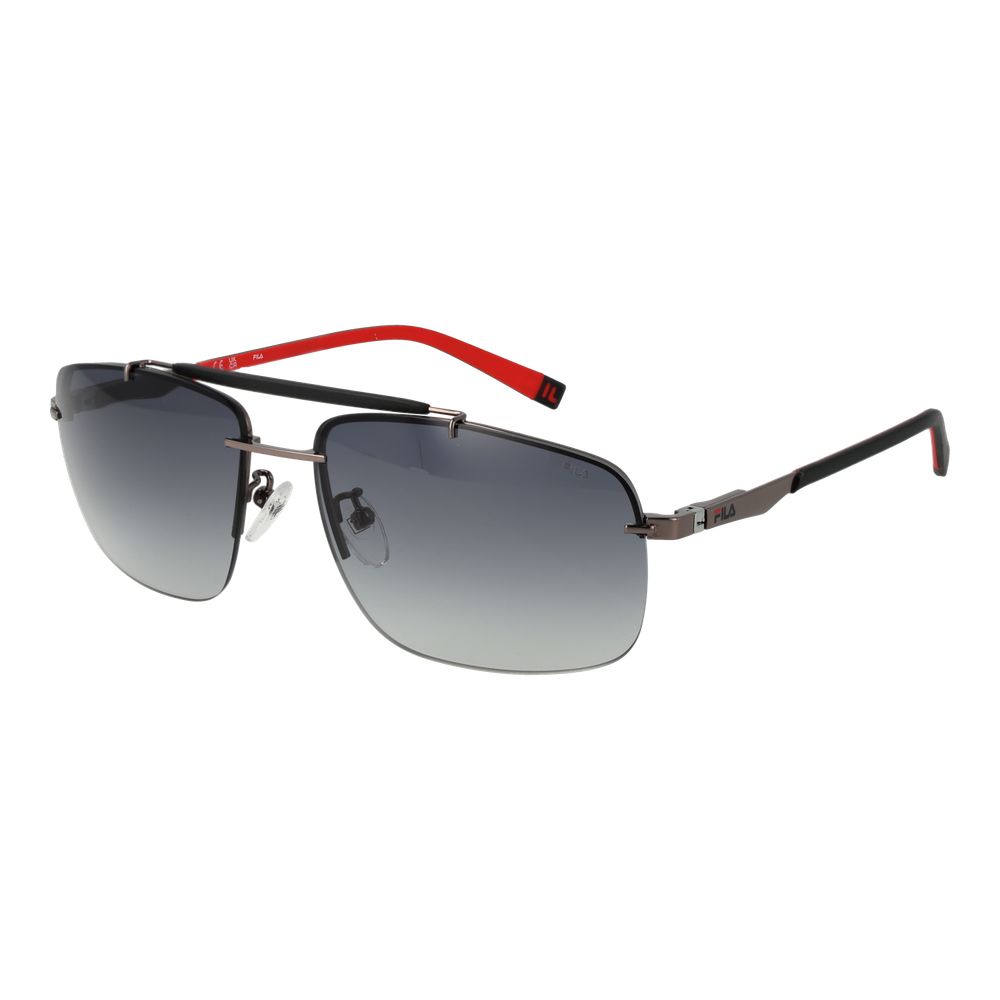 Fila Men’s Gray Stainless Steel Sunglasses – Gunmetal Frame, Grey Gradient Lenses