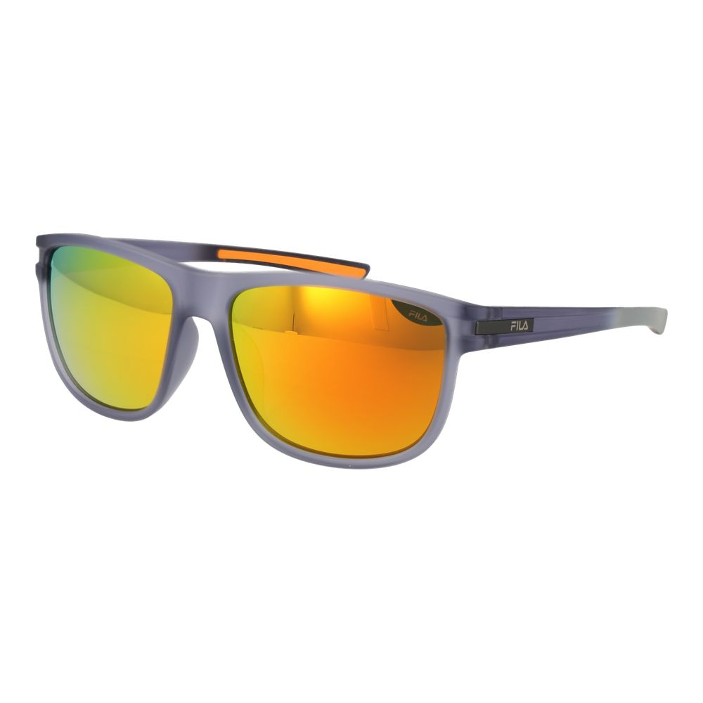 Fila Men's Sunglasses – Grey Square Frame, Green Polarized Lenses
