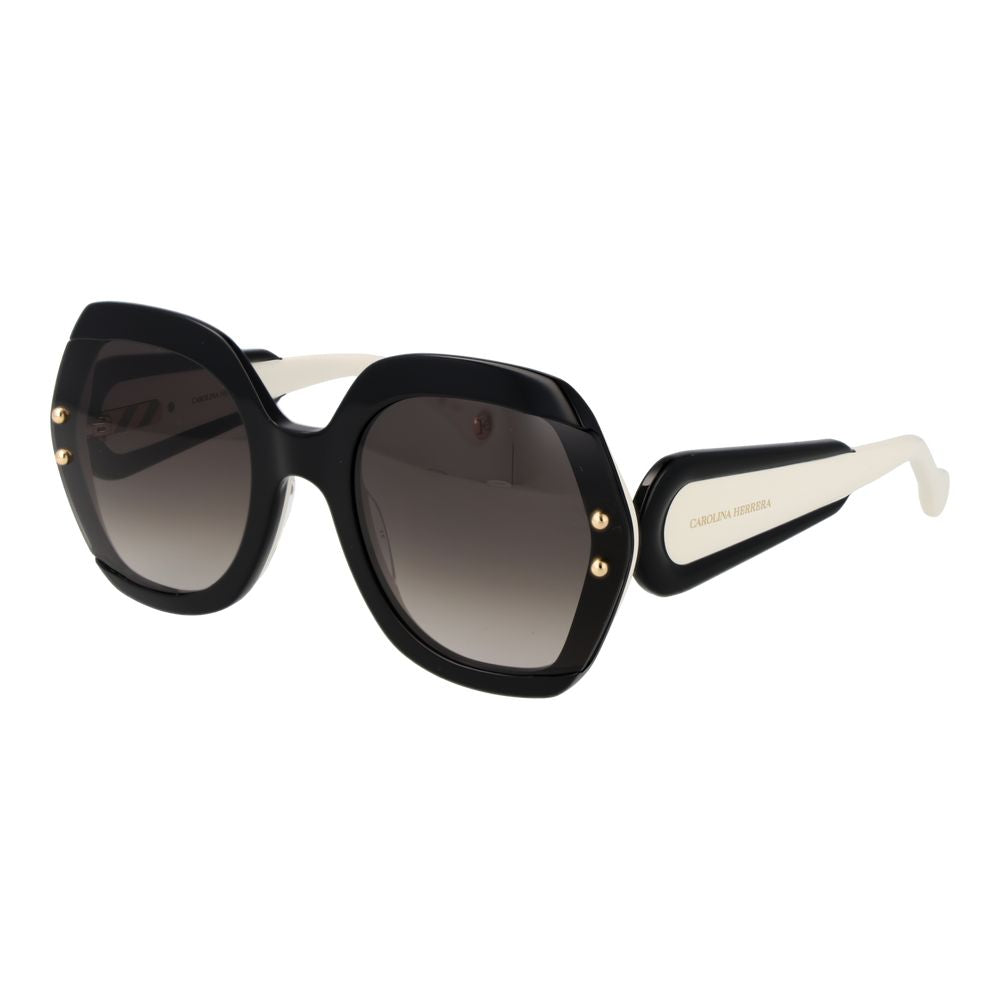 Carolina Herrera Women’s Sunglasses – Black Square Frame, Brown Gradient Lenses