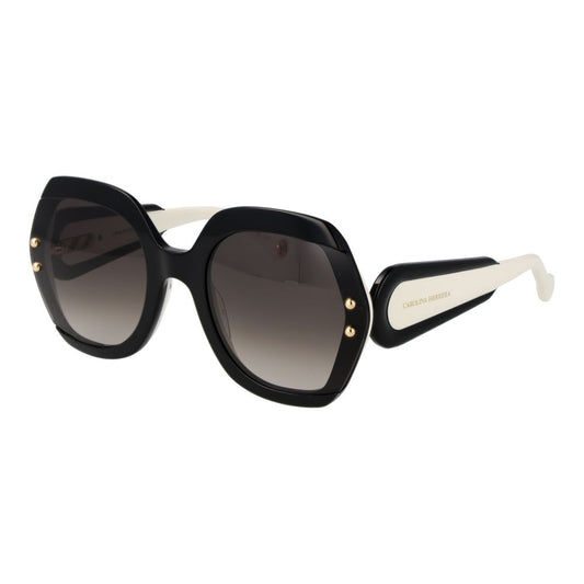 Carolina Herrera Women’s Sunglasses – Black Square Frame, Brown Gradient Lenses