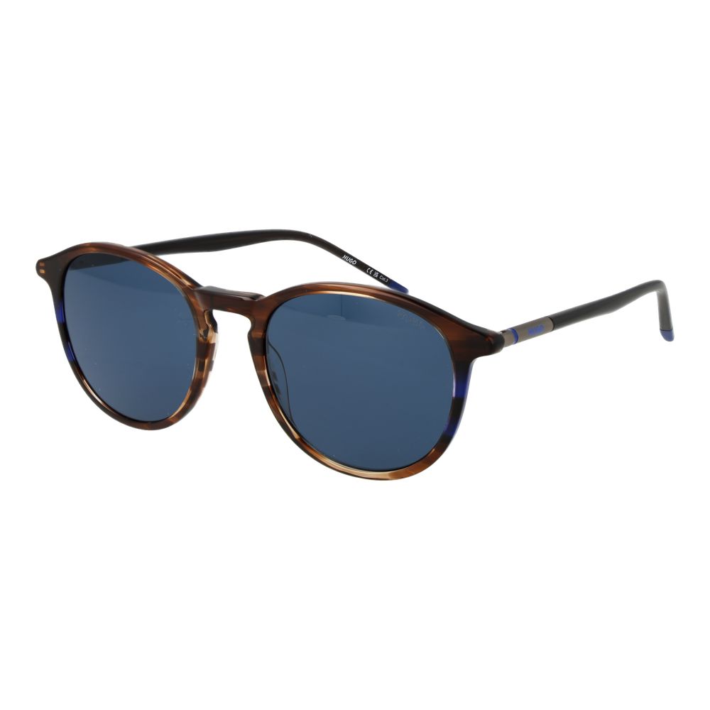 Hugo Boss Men’s Sunglasses – Brown Acetate Frame, Blue Lenses