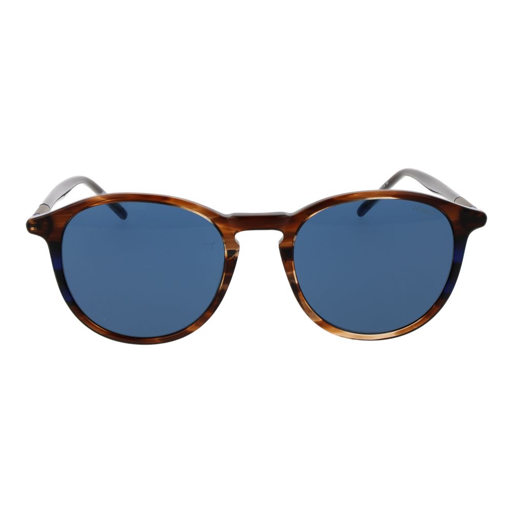 Hugo Boss Men’s Sunglasses – Brown Acetate Frame, Blue Lenses
