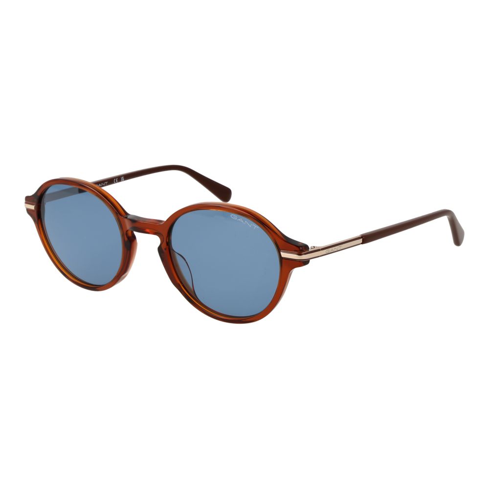 Gant Men’s Sunglasses – Brown Round Frame, Blue Lenses