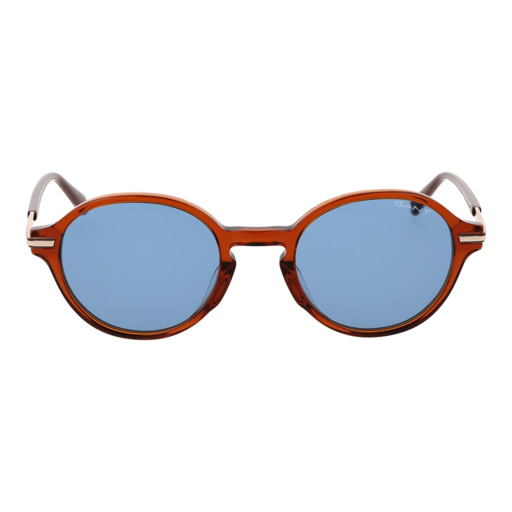 Gant Men’s Sunglasses – Brown Round Frame, Blue Lenses