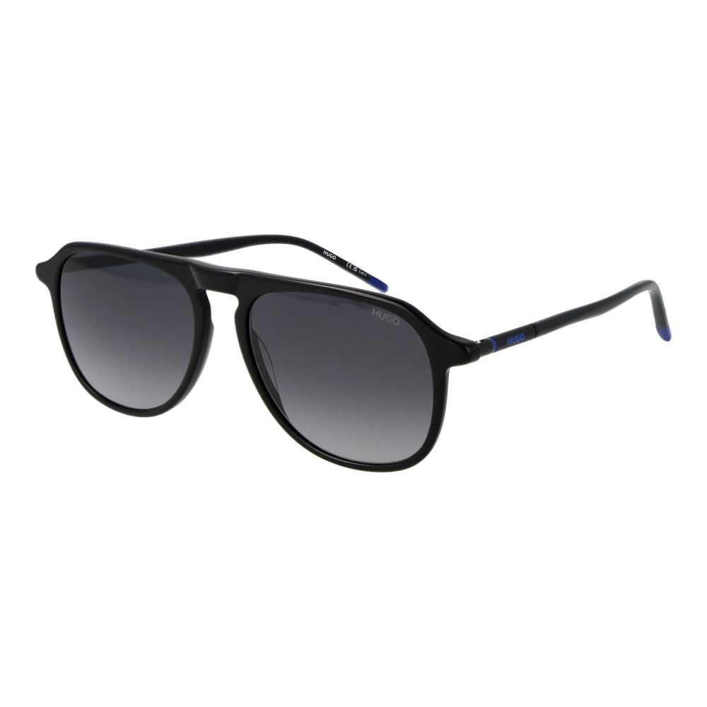Hugo Boss Men's Sunglasses – Black Aviator Frame, Grey Gradient Lenses