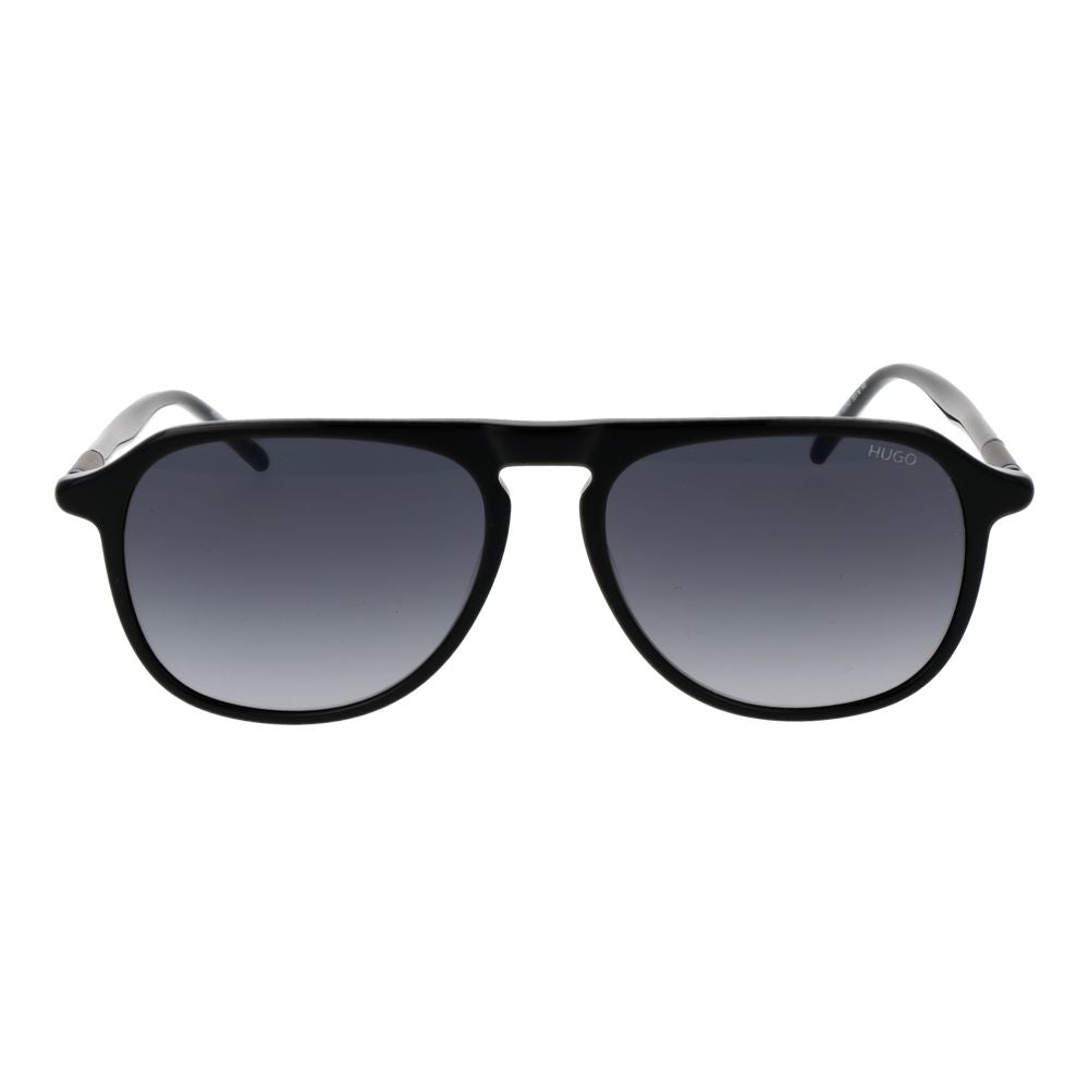 Hugo Boss Men's Sunglasses – Black Aviator Frame, Grey Gradient Lenses