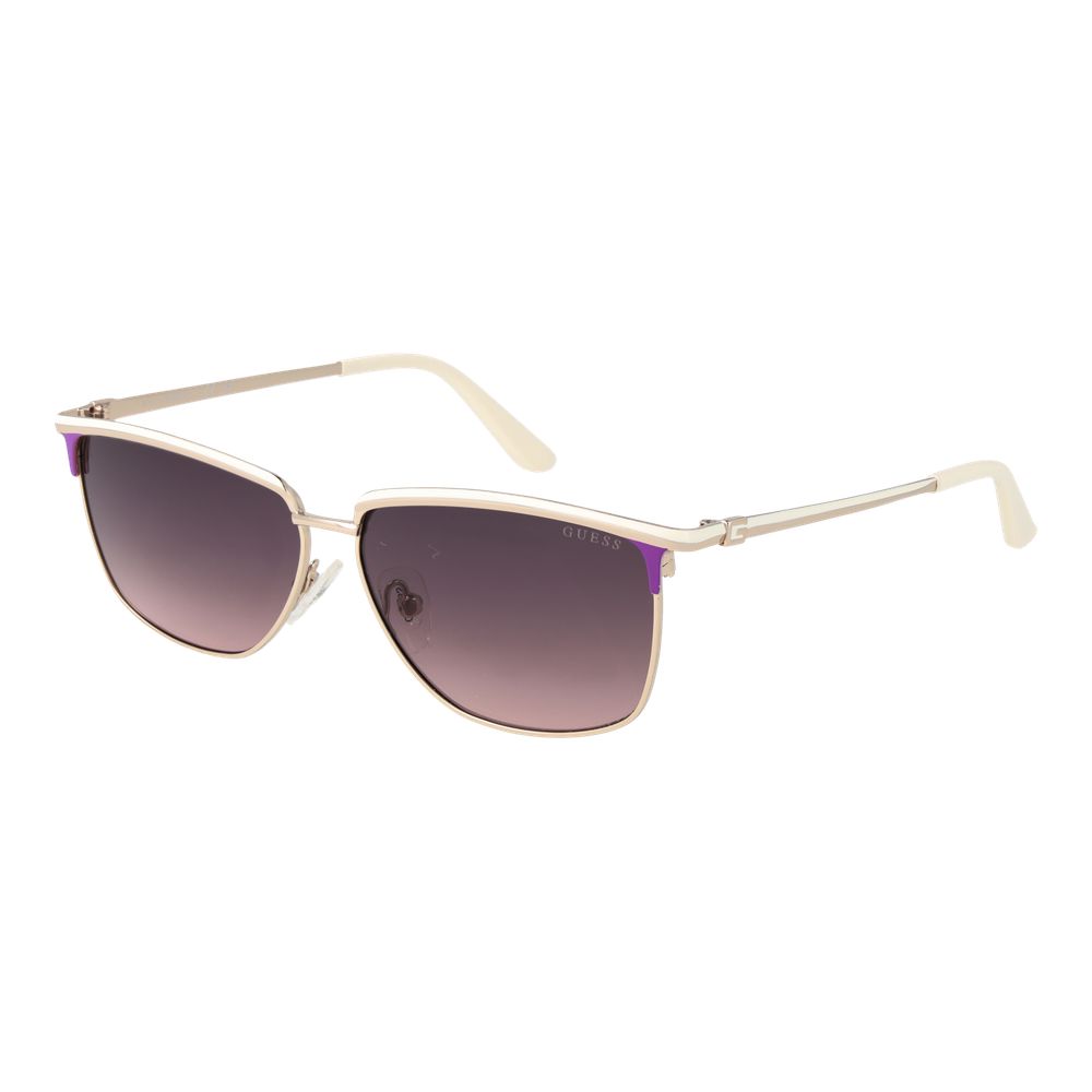 Guess Women’s Sunglasses – White Browline Frame, Pink Gradient Lenses