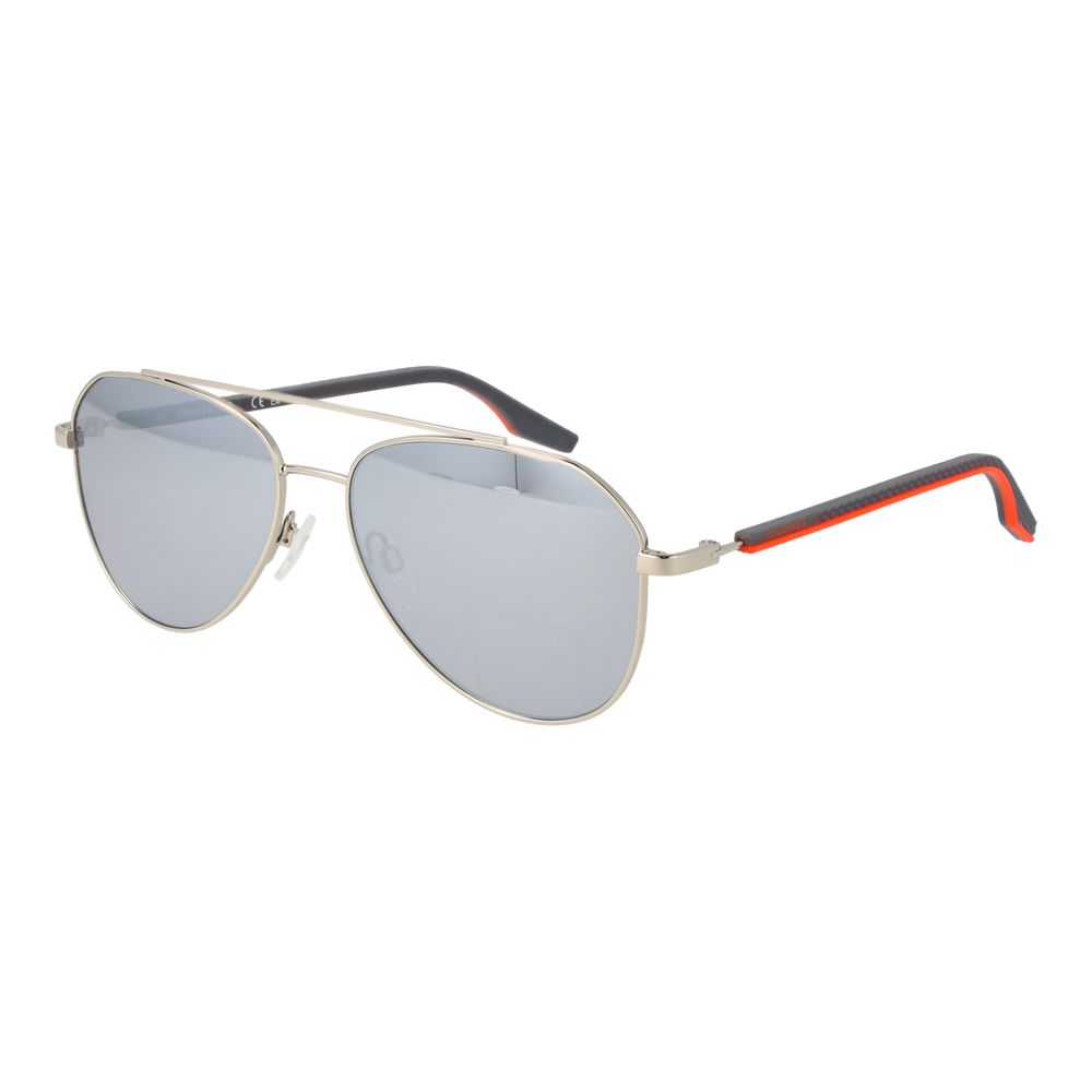 Converse Unisex Sunglasses – Silver Aviator Frame with Mirrored Grey Lenses