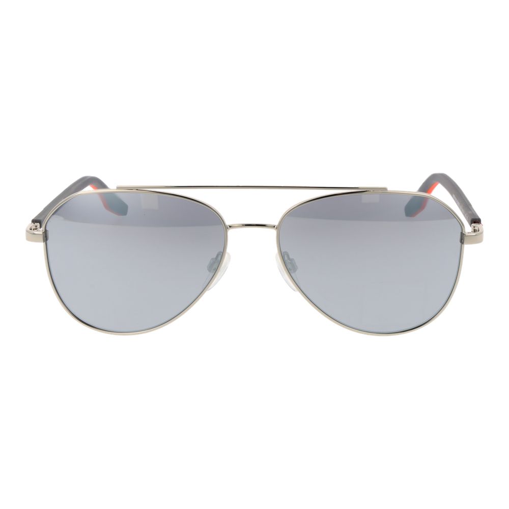 Converse Unisex Sunglasses – Silver Aviator Frame with Mirrored Grey Lenses