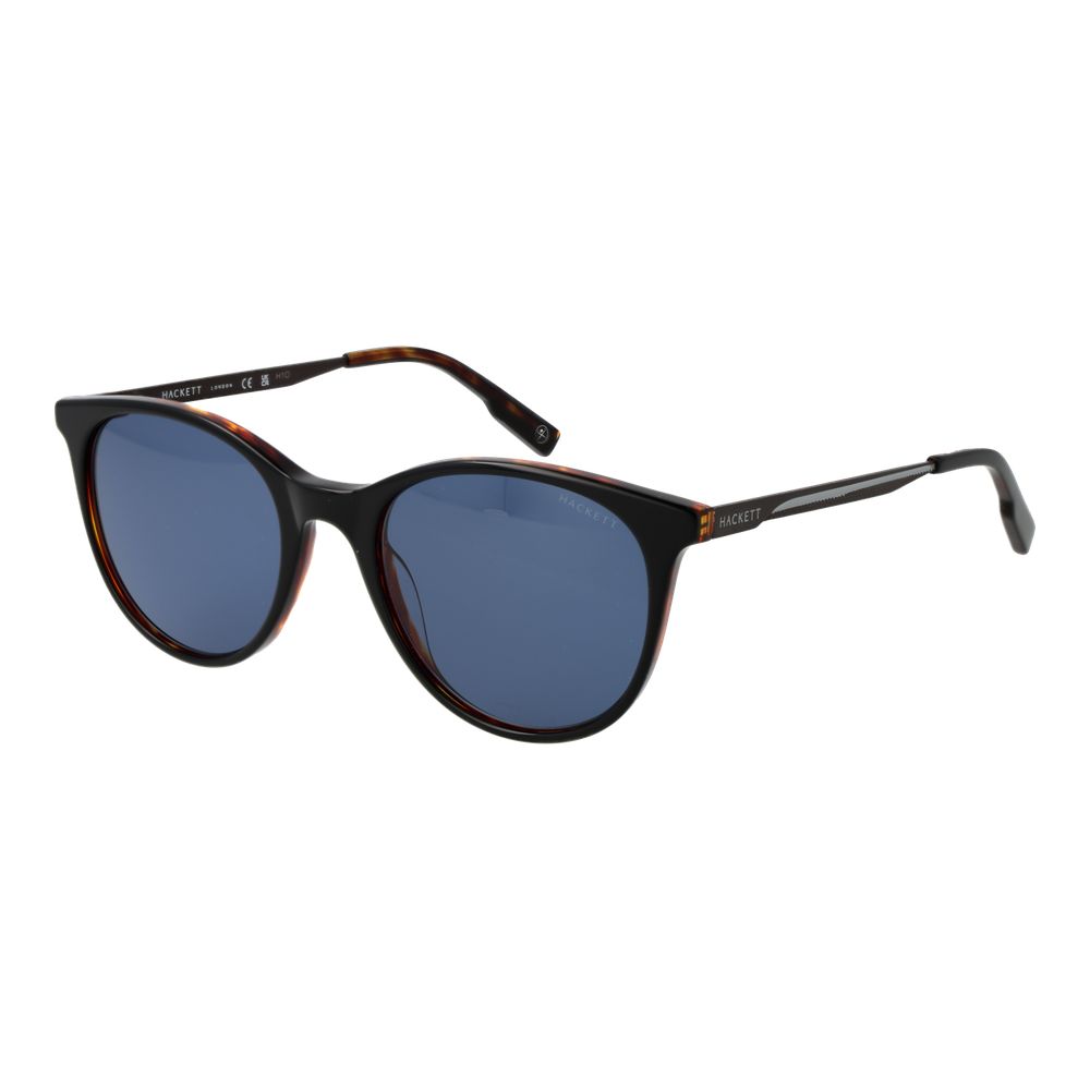 Hackett Men’s Sunglasses – Black Round Frame, Blue Lenses