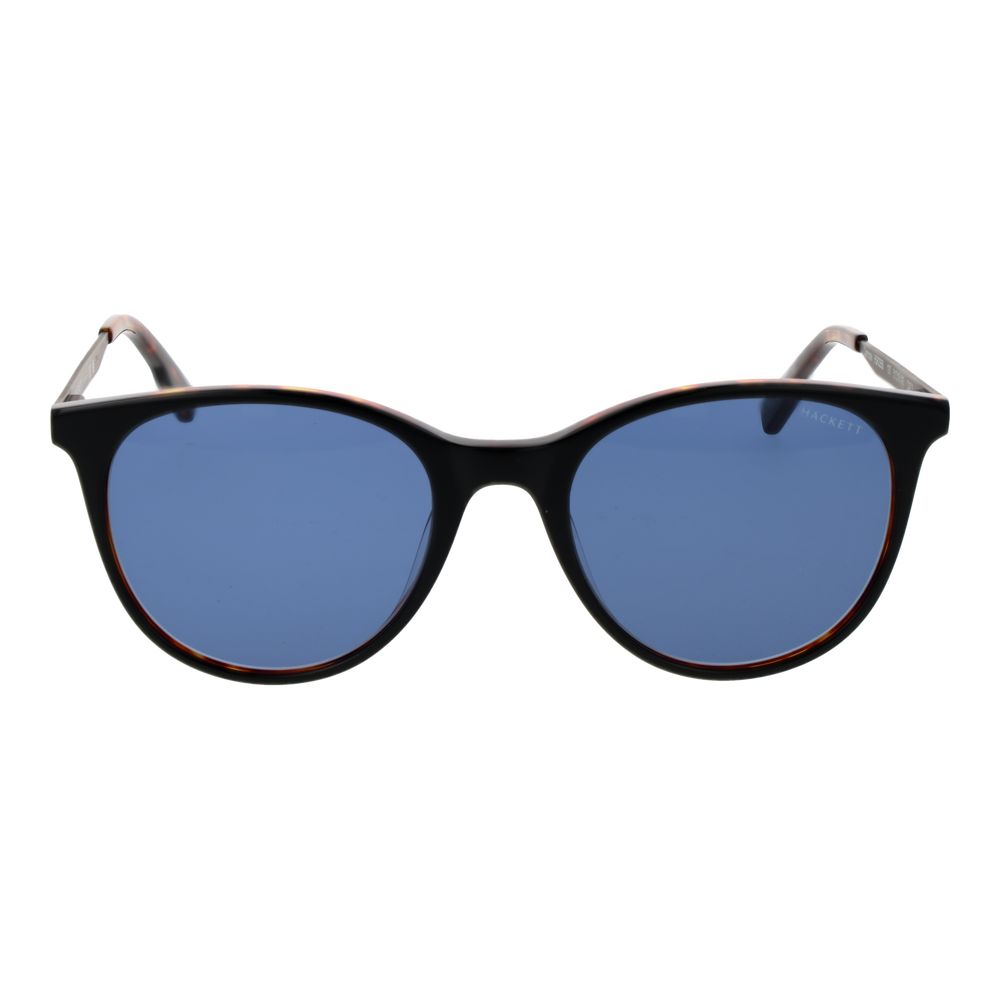 Hackett Men’s Sunglasses – Black Round Frame, Blue Lenses