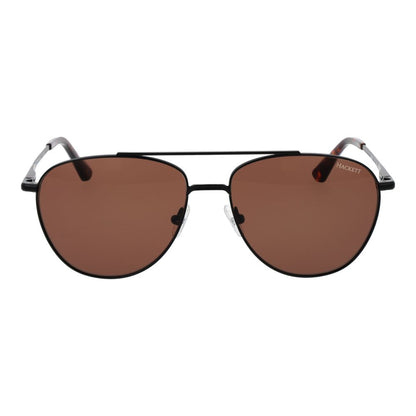 Hackett Men’s Sunglasses – Black Metal Frame, Brown Lenses