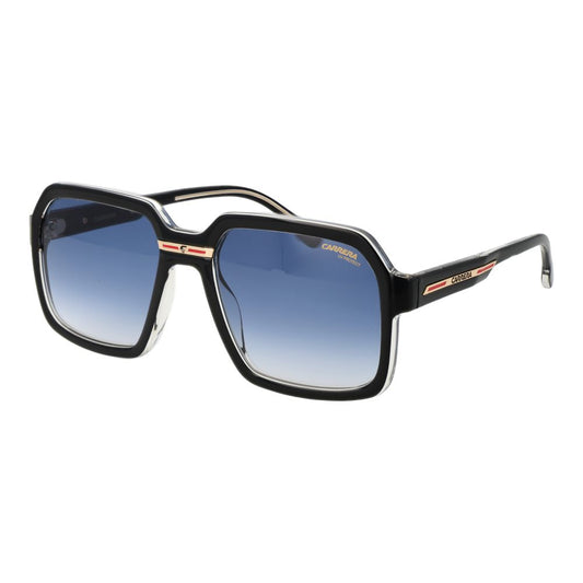 Carrera Men's Sunglasses – Black Square Frame, Blue Gradient Lenses