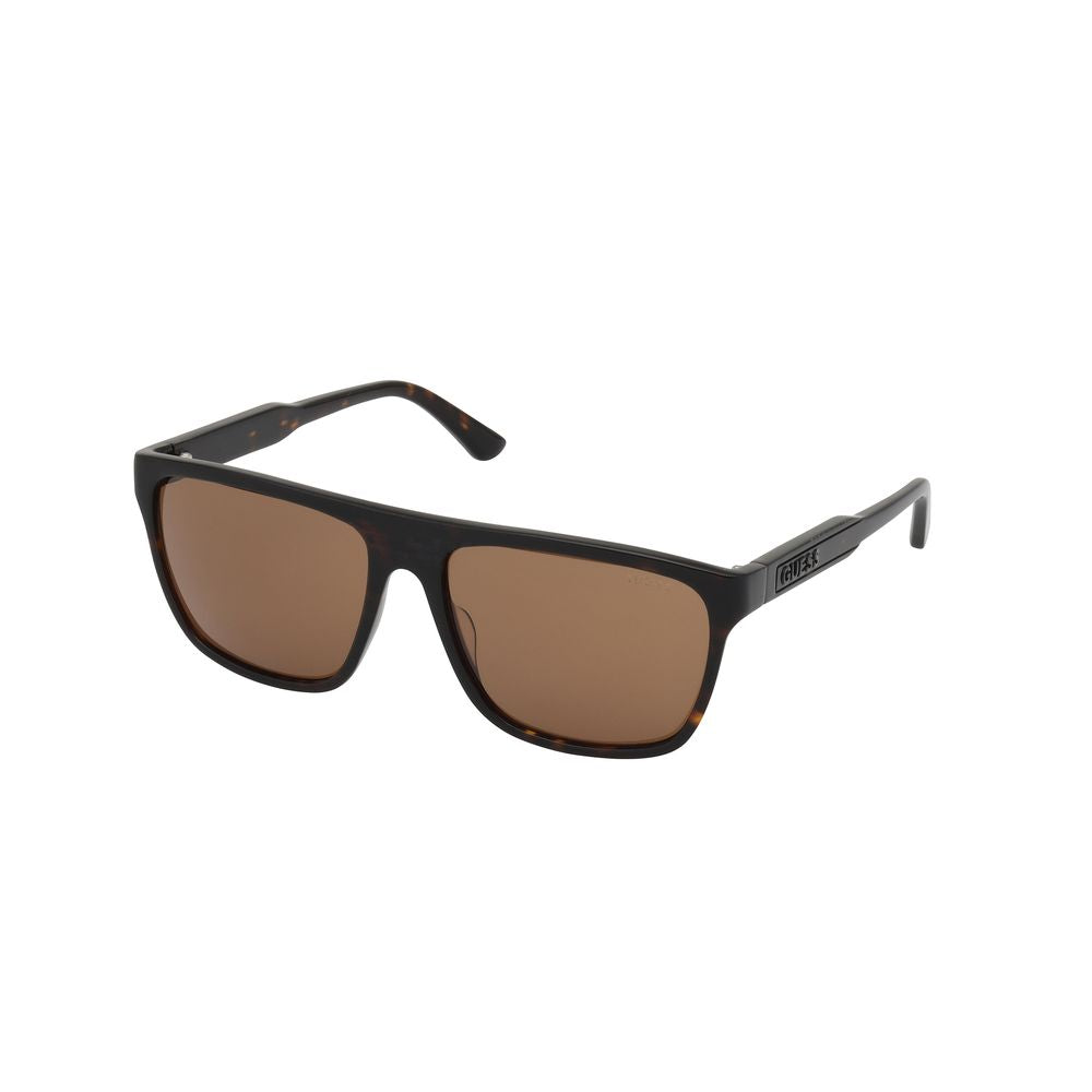 Guess Men’s Sunglasses – Brown Full-Rim Frame, Dark Lenses