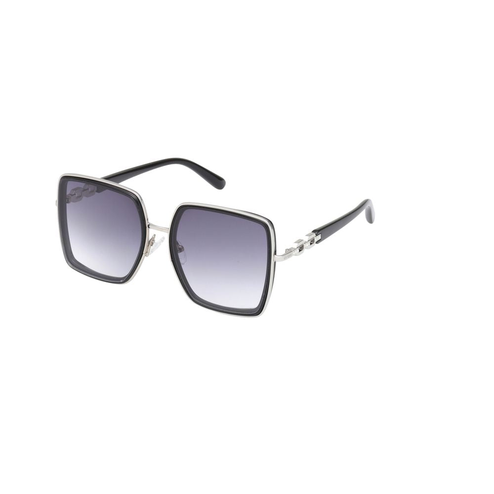 Guess Women’s Sunglasses – Black Metal Frame, Blue Lenses