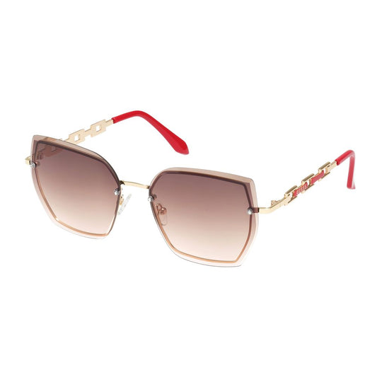 Guess Women’s Sunglasses – Golden Metal Frame, Brown Lenses