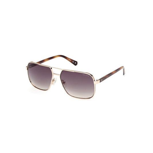 Guess Men’s Gold Metal Sunglasses – Brown Lenses