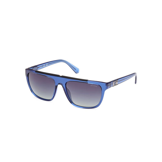 Guess Men’s Sunglasses – Blue Resin Frame, Grey Lenses