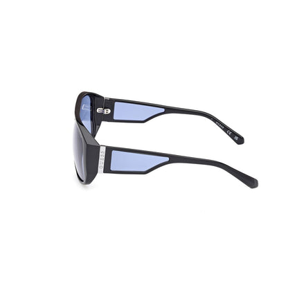 Guess Unisex Sunglasses – Black Full-Rim Frame, Blue Lenses