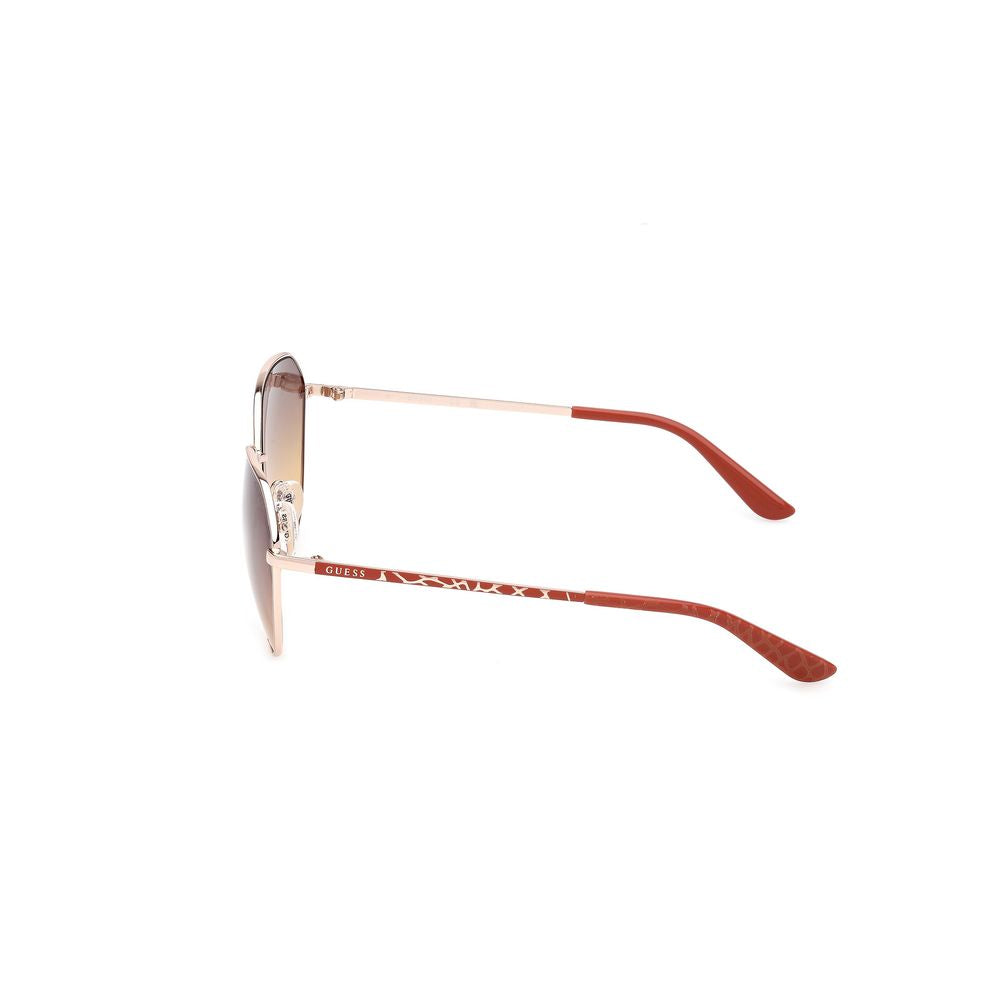 Guess Women’s Sunglasses – Golden Metal Frame, Brown Lenses
