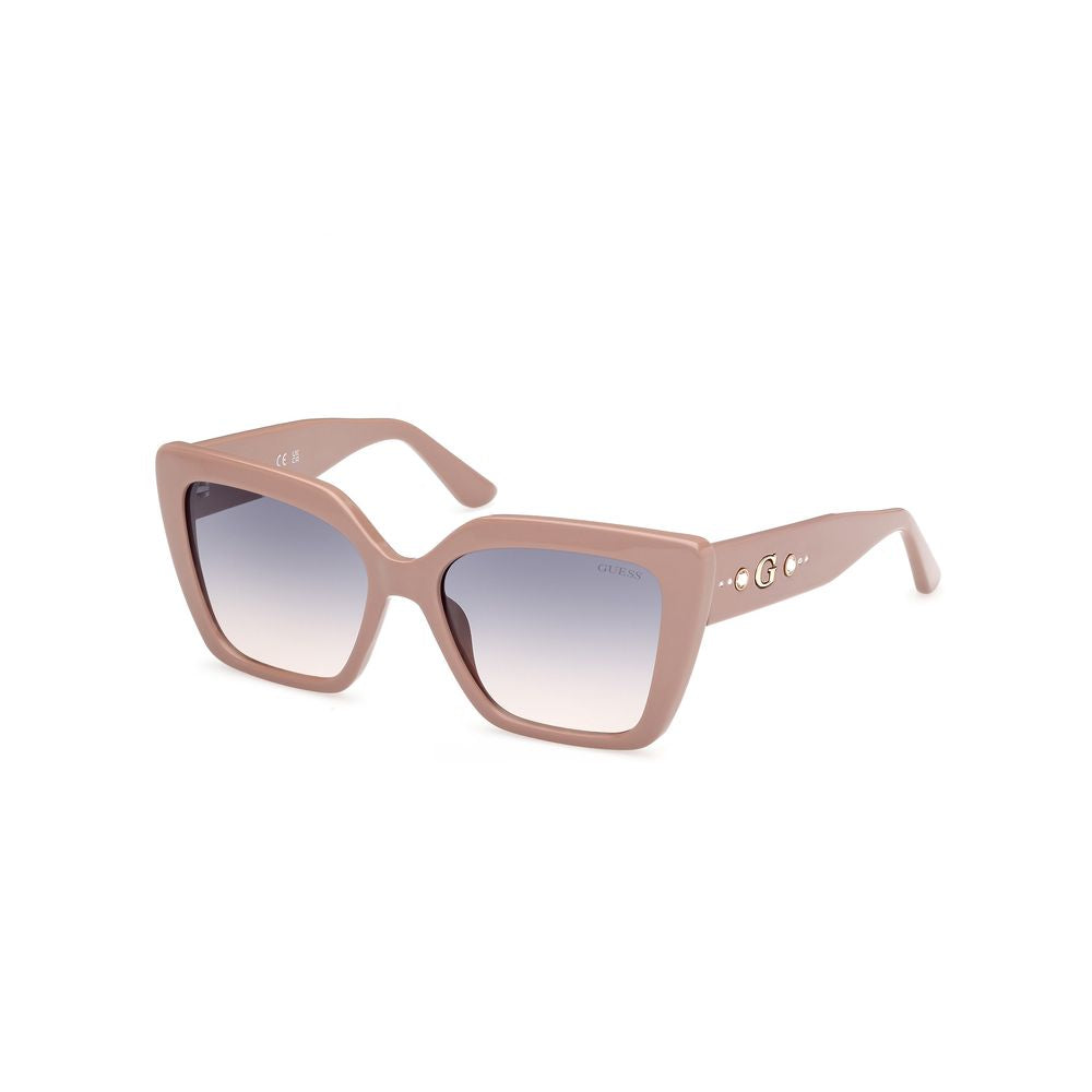 Guess Women’s Sunglasses – Beige Full-Rim Frame, Blue Lenses