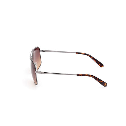 Guess Men’s Sunglasses – Grey Metal Frame, Brown Lenses