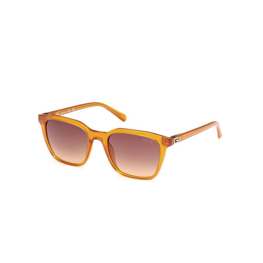 Guess Men’s Sunglasses – Orange Plastic Frame, Brown Lenses