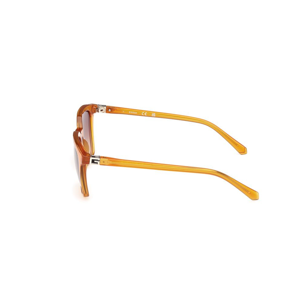 Guess Men’s Sunglasses – Orange Plastic Frame, Brown Lenses