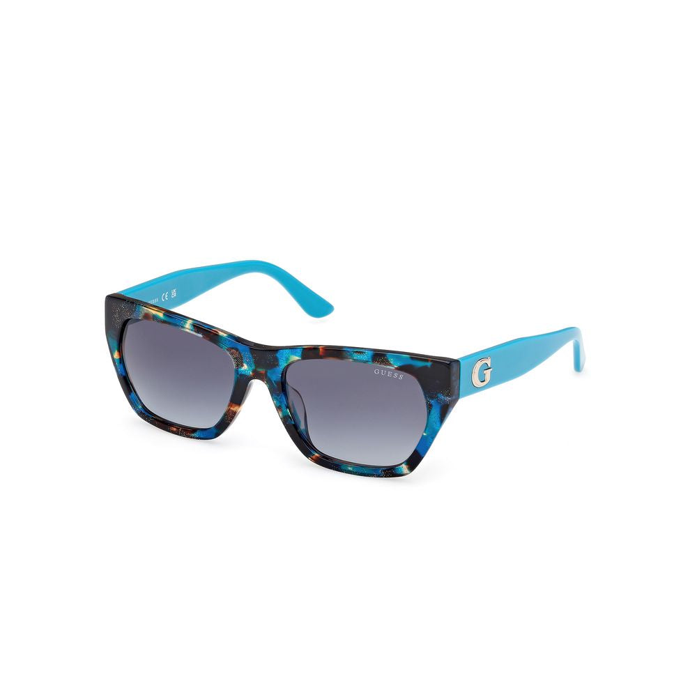 Guess Women’s Sunglasses – Blue Acetate Frame, Green Lenses