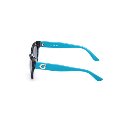 Guess Women’s Sunglasses – Blue Acetate Frame, Green Lenses