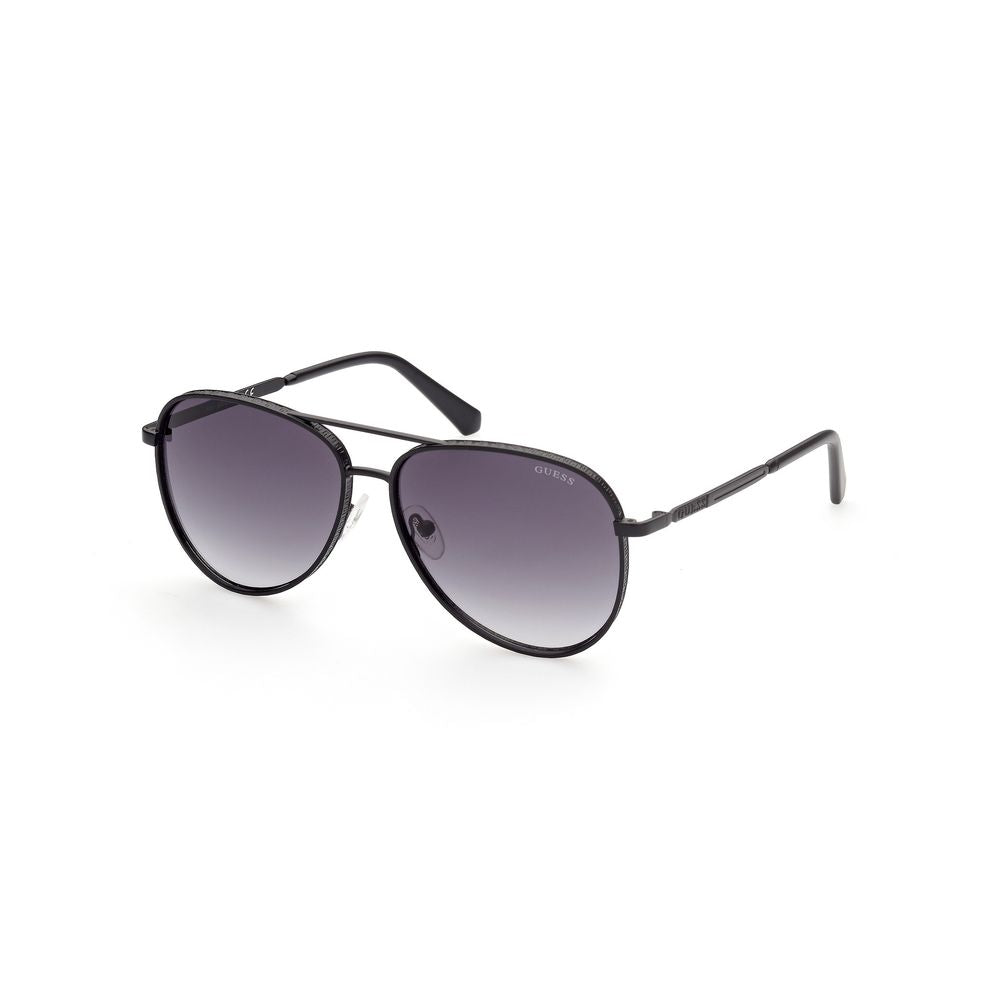 Guess Men’s Sunglasses – Black Metal Frame, Grey Lenses
