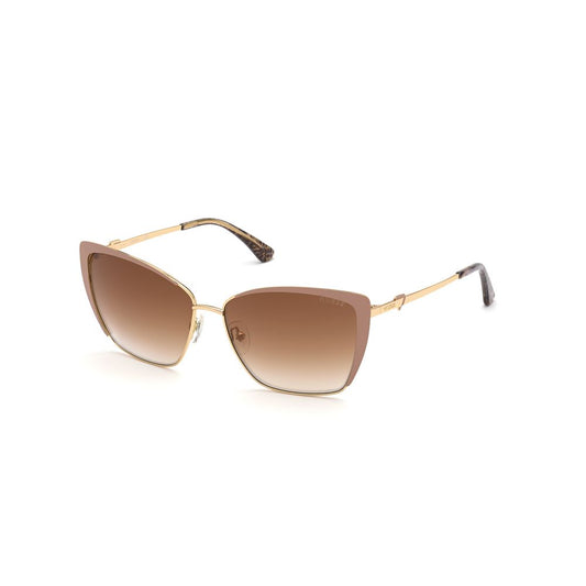 Guess Women’s Sunglasses – Beige Metal Frame, Brown Lenses