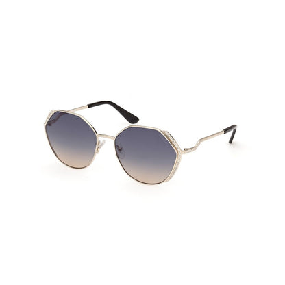 Guess Women’s Sunglasses – Golden Metal Frame, Blue Lenses