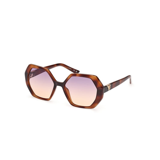 Guess Women’s Sunglasses – Brown Full-Rim Frame, Blue Lenses