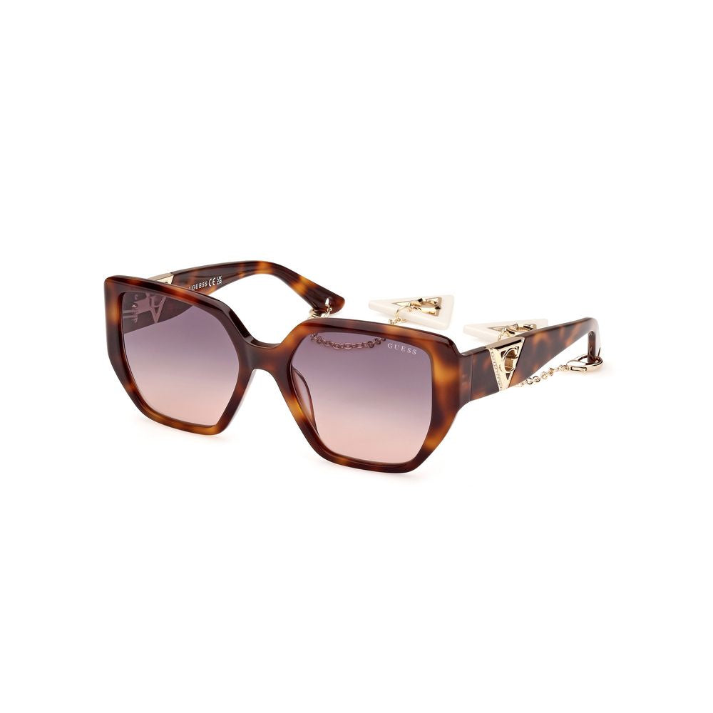 Guess Women’s Sunglasses – Brown Acetate Frame, Grey Lenses