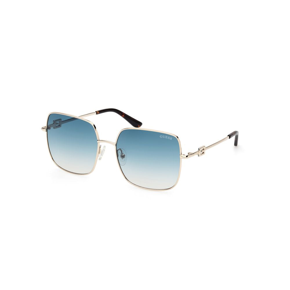 Guess Women’s Sunglasses – Gold Metal Frame, Green Lenses