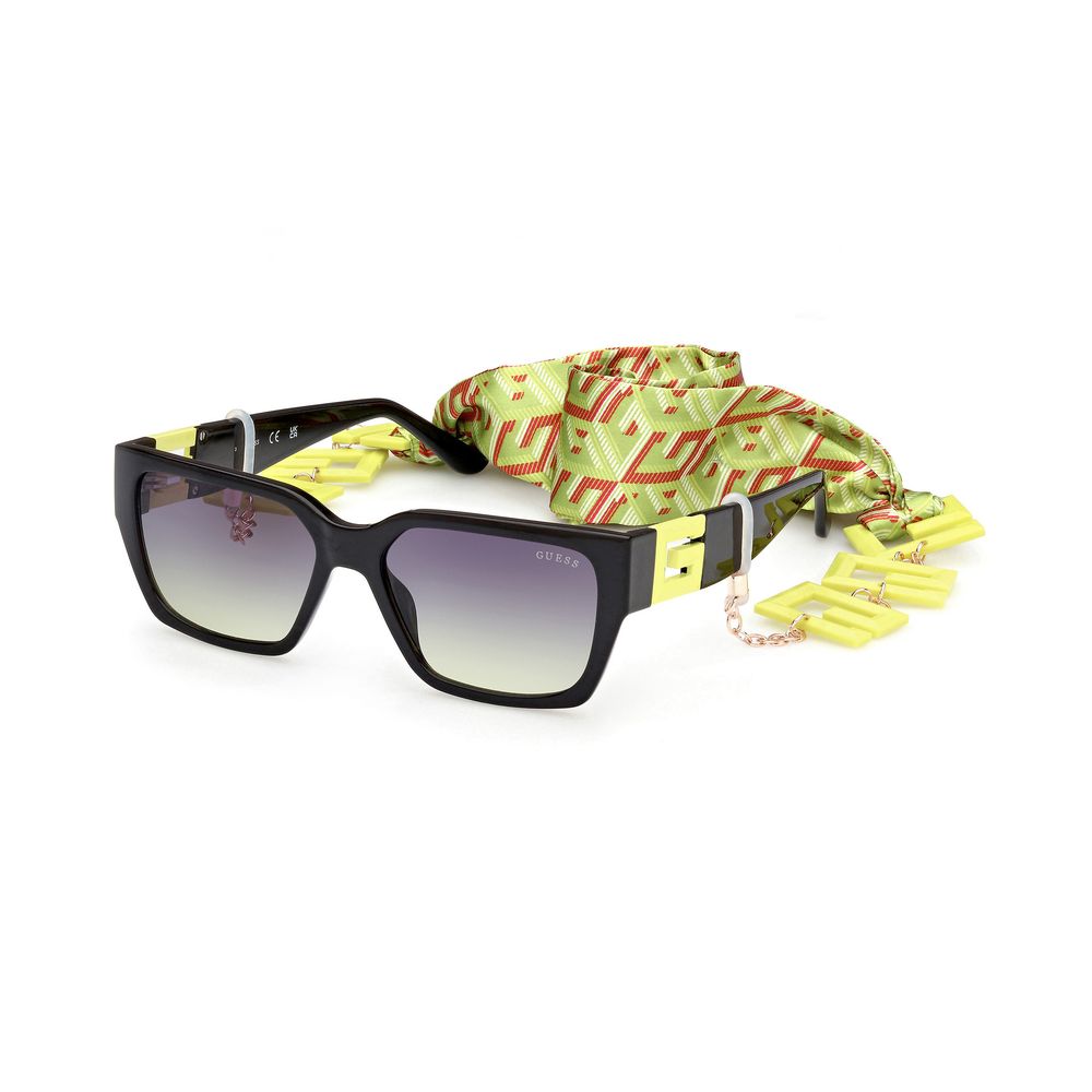 Guess Unisex Sunglasses – Yellow Resin Frame, Grey Lenses