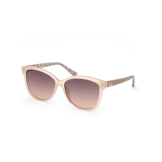 Guess Women’s Sunglasses – Beige Full-Rim Frame, Brown Lenses