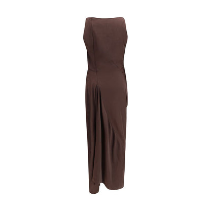 Vivienne Westwood Brown Draped Fond Maxi Cocktail Dress