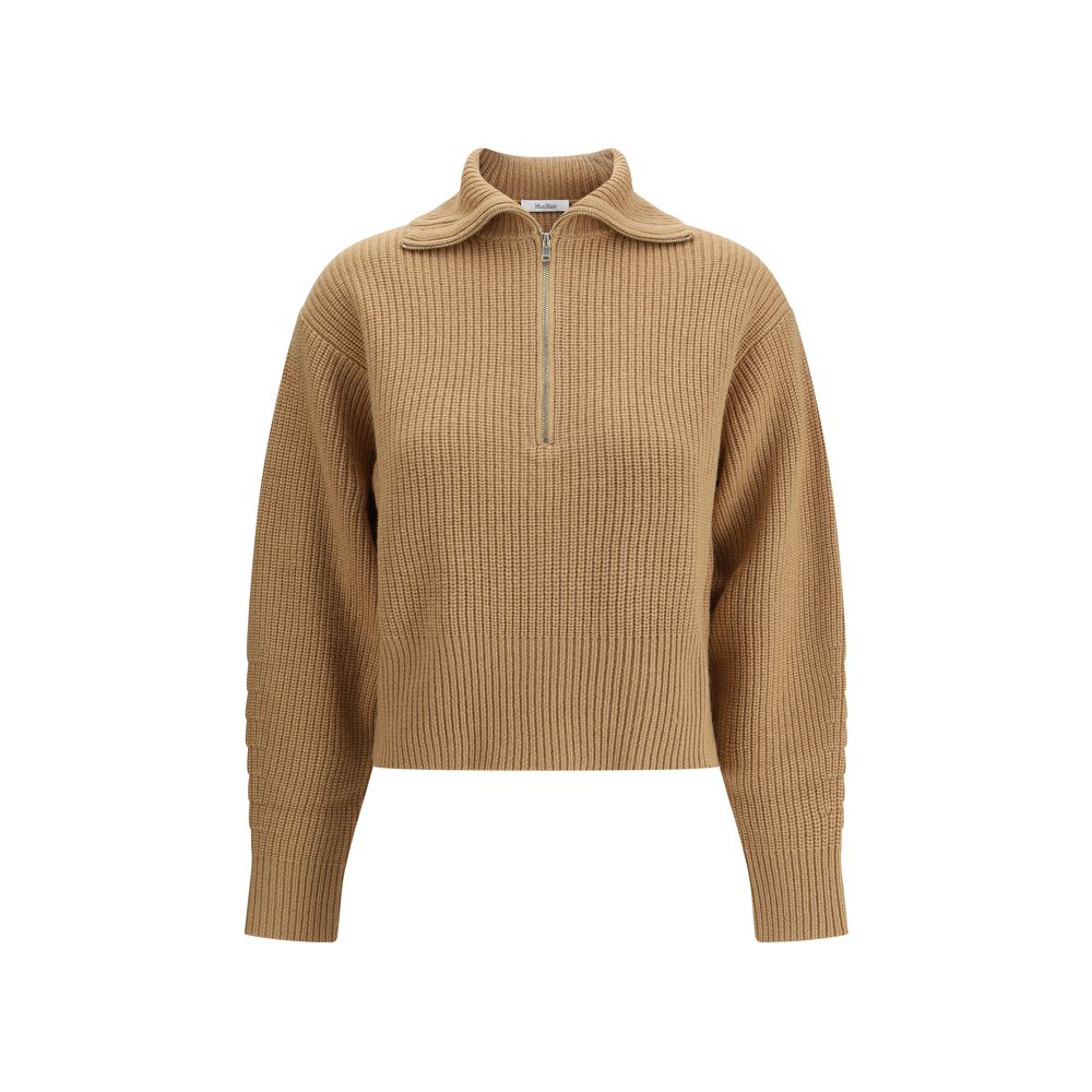 Max Mara Brown Wool Sweatshirt - Nadar Sweater