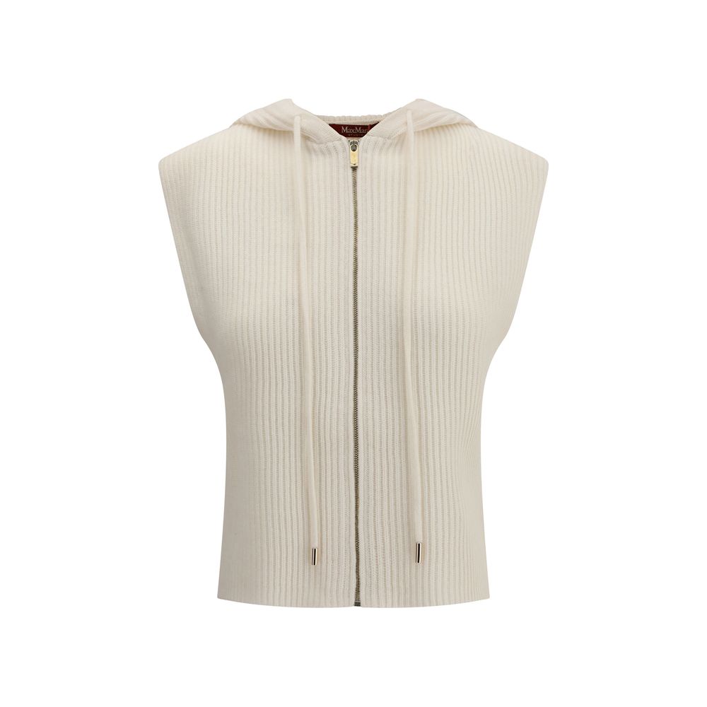 Max Mara White Wool Sleeveless Sweater