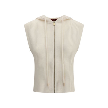 Max Mara White Wool Sleeveless Sweater