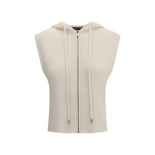 Max Mara White Wool Sleeveless Sweater
