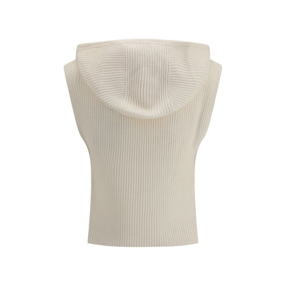 Max Mara White Wool Sleeveless Sweater
