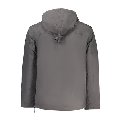 Napapijri Rainforest Long-Sleeved Jacket with Hood - Grey Polyamide